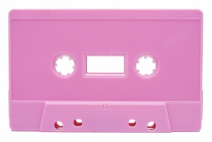 Pink audiocassettes