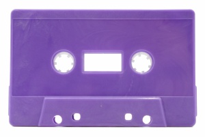 Purple audiocassettes (recycled material)