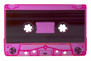 Pink fluo audiocassettes