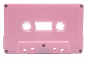 Pink audiocassettes with screws